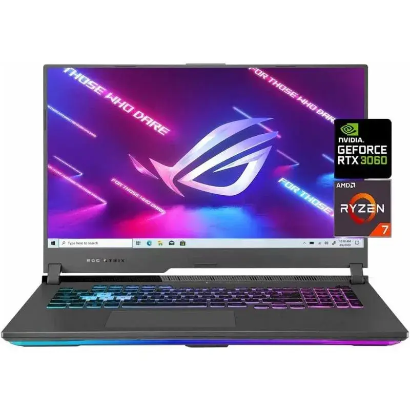 ASUS ROG Strix G17 Gaming Laptop, AMD Ryzen 7 4800H Processor, 17.3 Inch FHD Display, 16GB RAM, 1TB SSD, NVIDIA GeForce RTX 3060 6GB GDDR6, Win 10, Grey