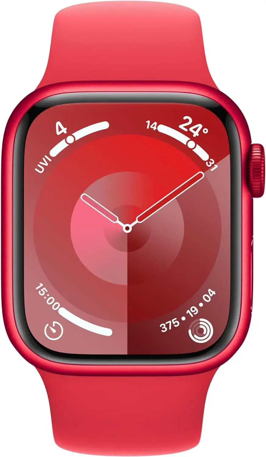 Apple Watch Series 9 GPS Aluminium Case Smart Watch With Sport Band S/M, 45 mm, Red - MRXJ3QA/A