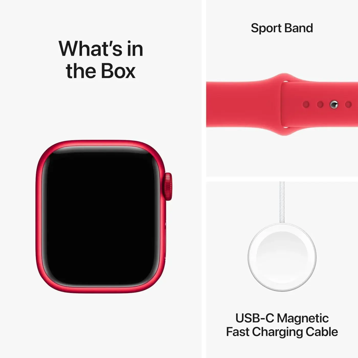 Apple Watch Series 9 GPS Aluminium Case Smart Watch With Sport Band S/M, 45 mm, Red - MRXJ3QA/A