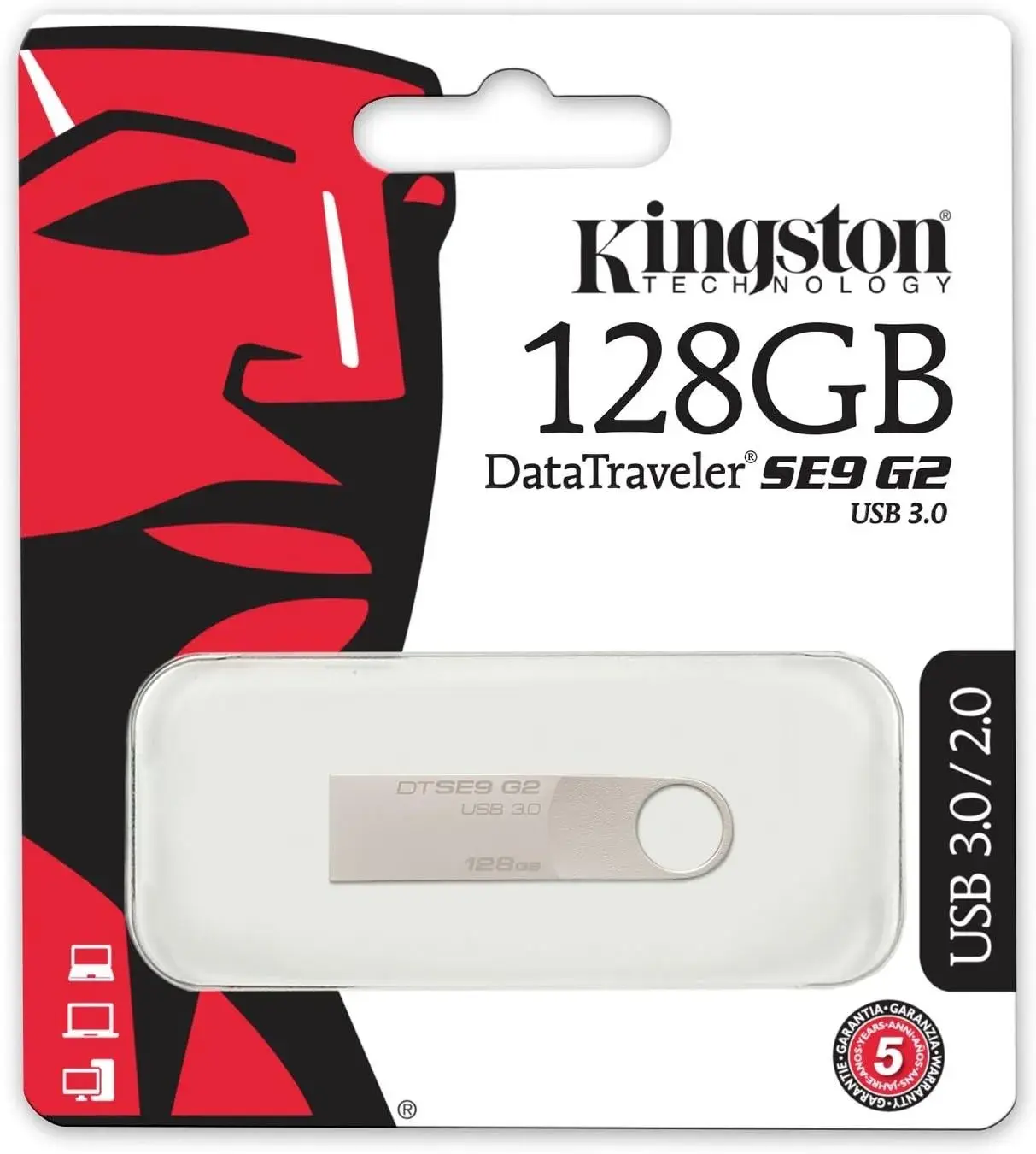 Kingston USB 3.0 Flash Drive, 128 GB - DTSE9G2