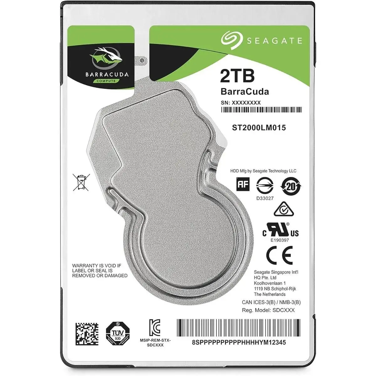 Seagate BarraCuda Slim Internal Hard Disk Drive HDD, 2TB - ST2000LM015