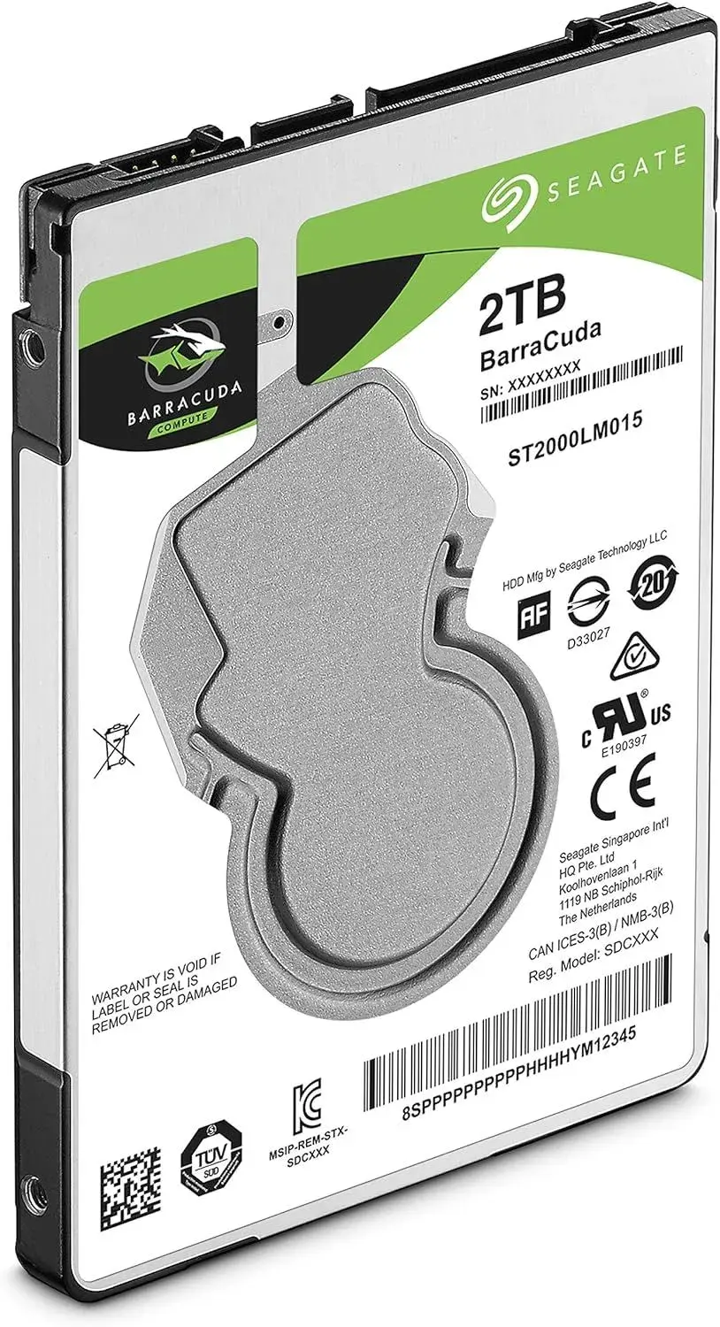 Seagate BarraCuda Slim Internal Hard Disk Drive HDD, 2TB - ST2000LM015